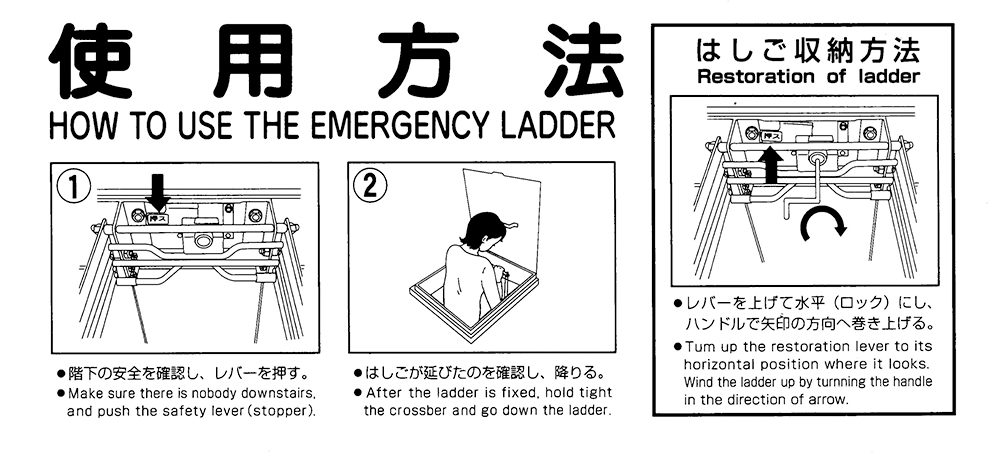 避難はしご 標示板